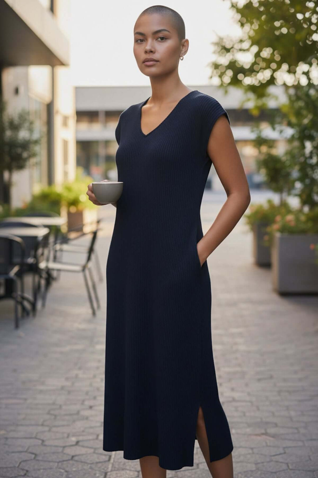 Robe plissée avec poches