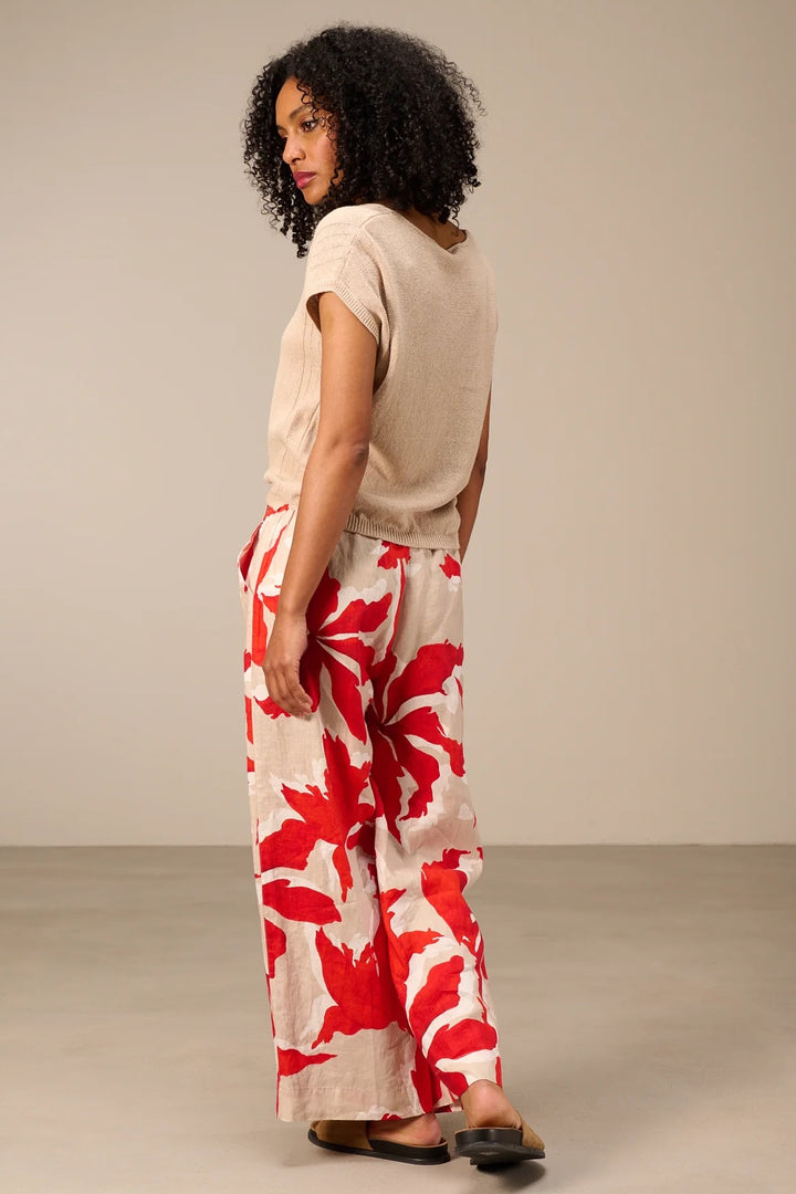 Wide-leg linen pants