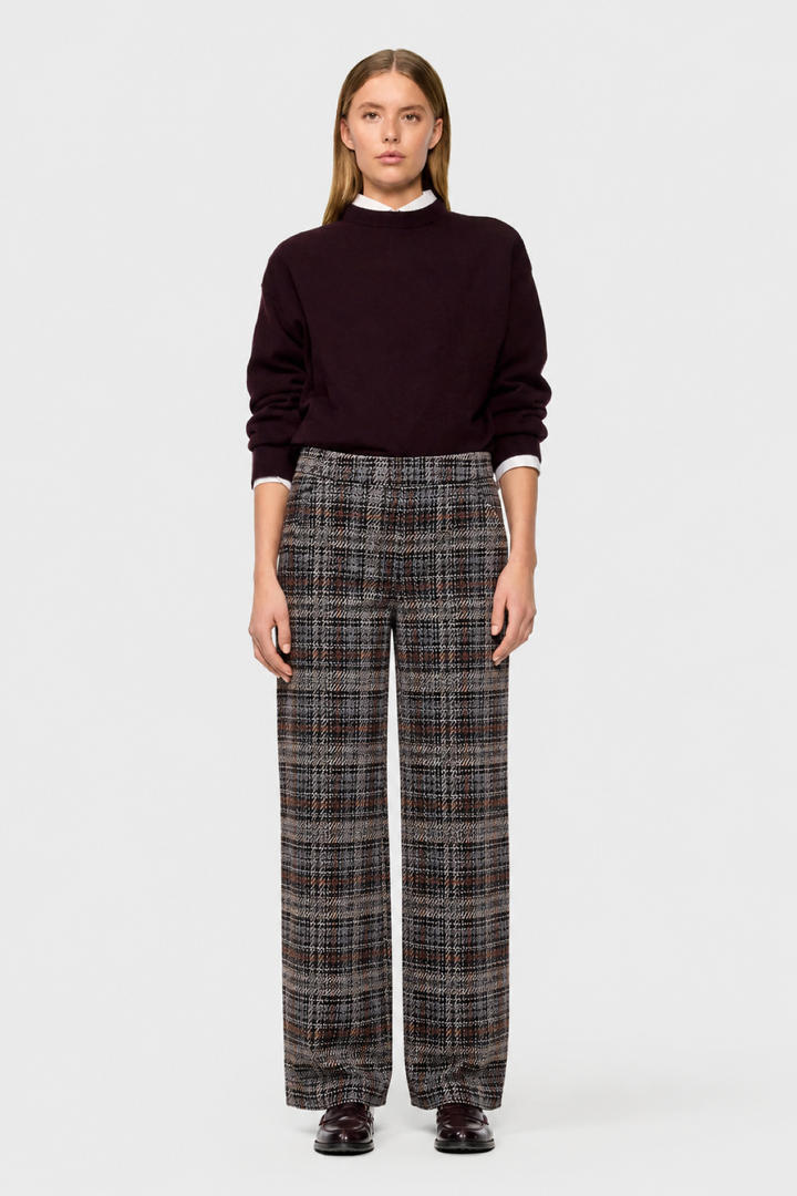 Pantalon à carreaux à jambe large