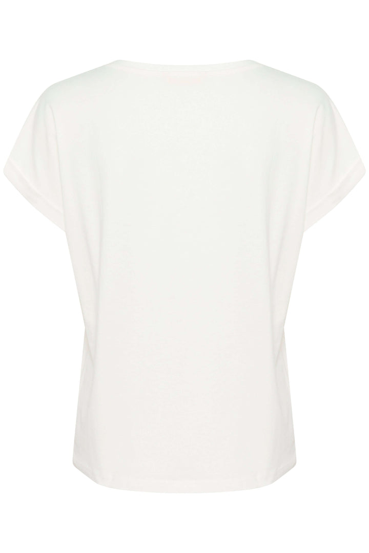 T-shirt Juka en coton blanc, coupe décontractée, dos simple, style estival.