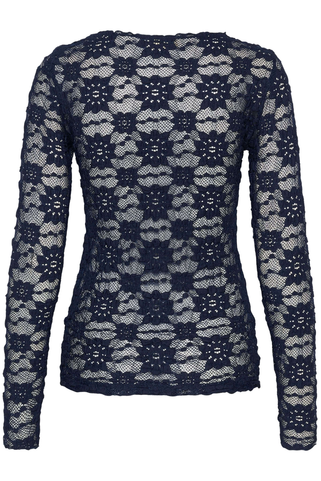 T-shirt Maddie en dentelle avec motif floral et manches longues, coupe ajustée élégante pour compléter un look féminin et sophistiqué.