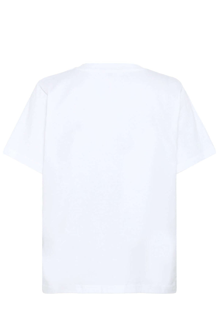 T-shirt en coton biologique blanc, dos, coupe régulière, essentiel pour un look casual.