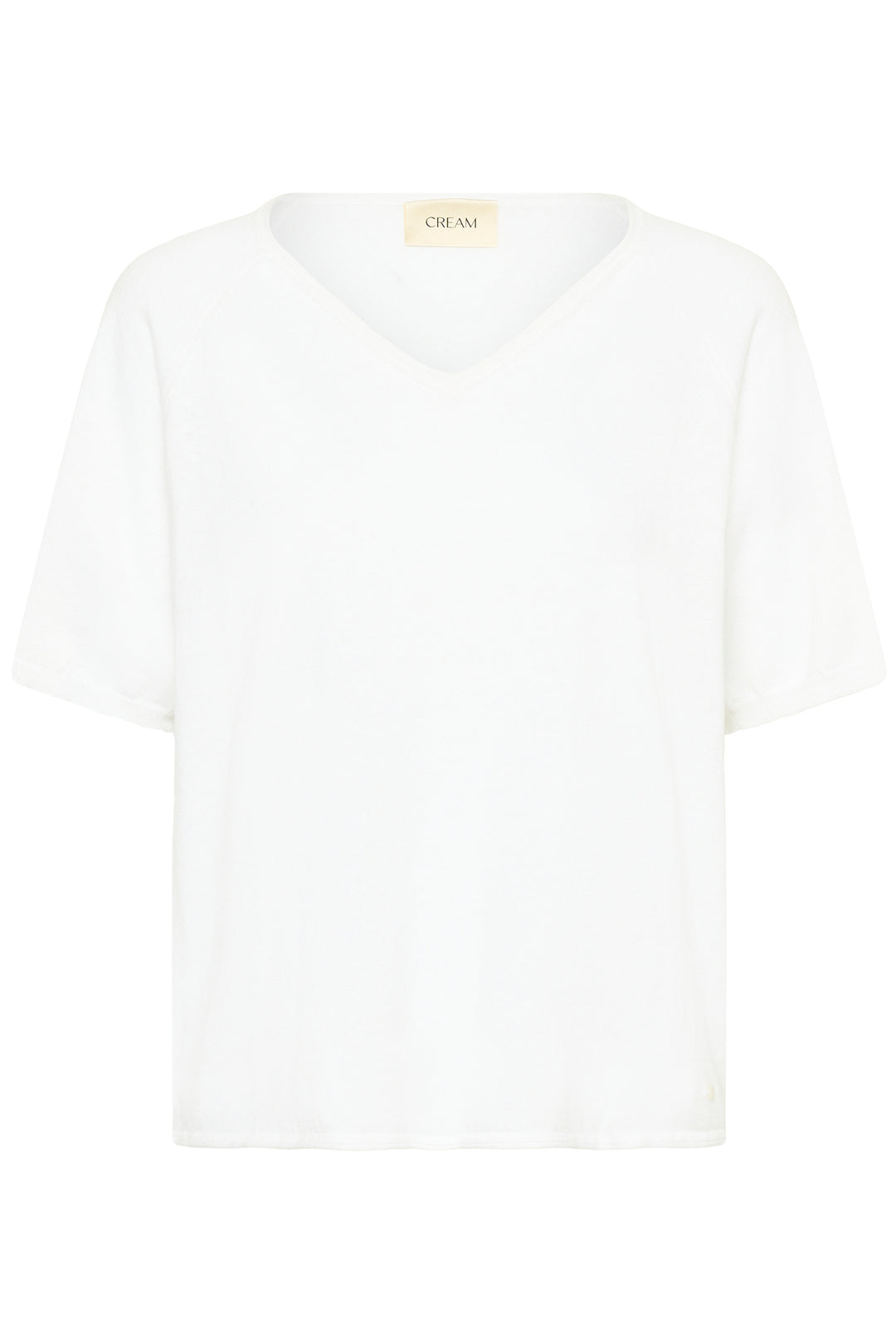 T-shirt Romane à encolure en V et manches amples, coupe décontractée et look quotidien effortless.