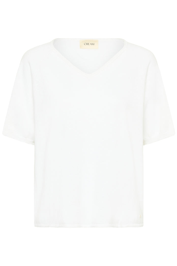 T-shirt Romane à encolure en V et manches amples, coupe décontractée et look quotidien effortless.