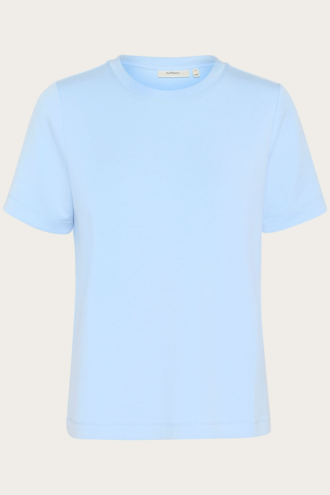 Blue minimalist T-shirt with a classic round neck and short sleeves, made from soft TENCEL™ material.