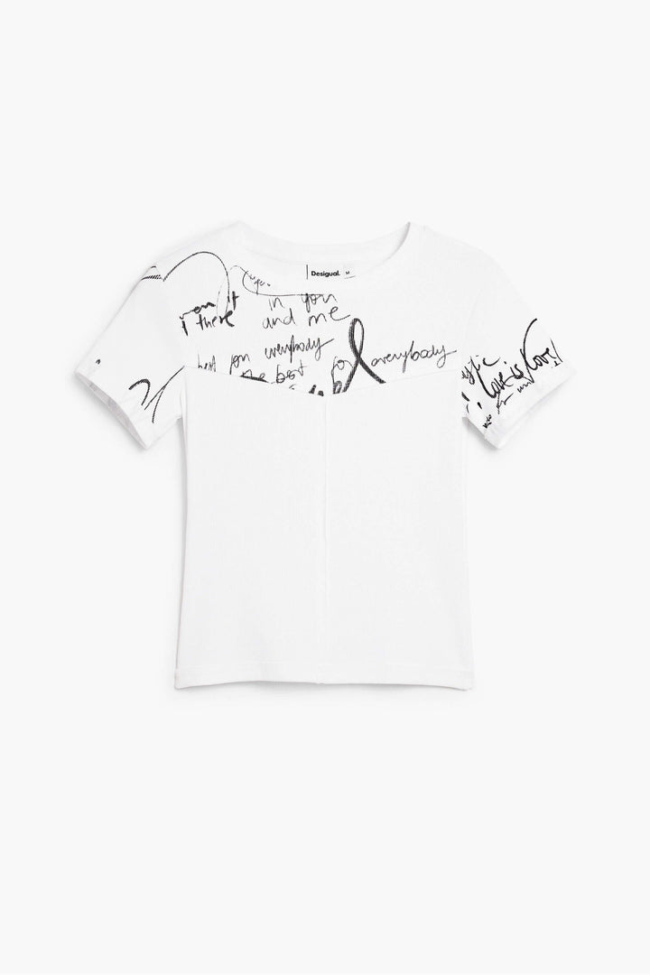 T-shirt ajusté avec lettrage, silhouette moderne, coupe près du corps, confort optimal, inscriptions graphiques