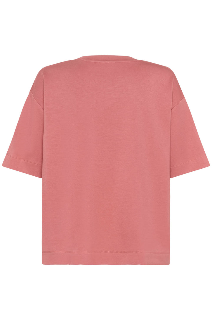 T-shirt Pannie ample rose pour un style moderne et épuré, confort optimal et polyvalence.