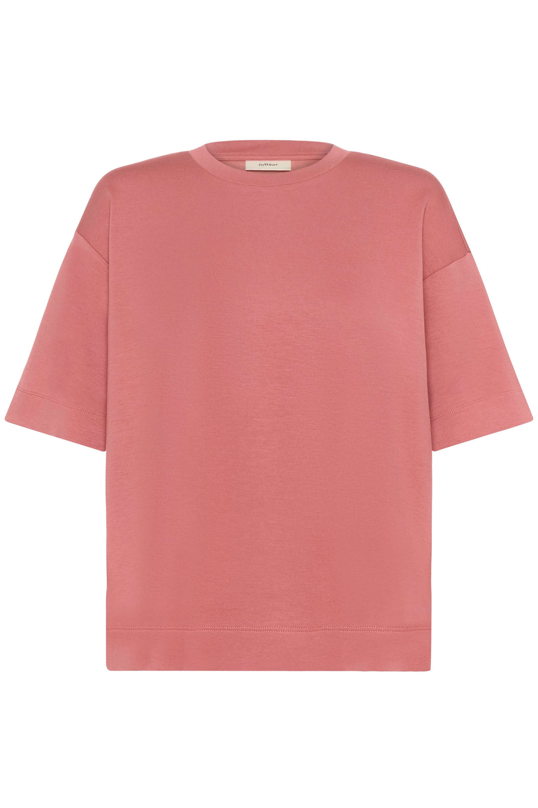 T-shirt Pannie ample rose, style moderne, manches courtes.