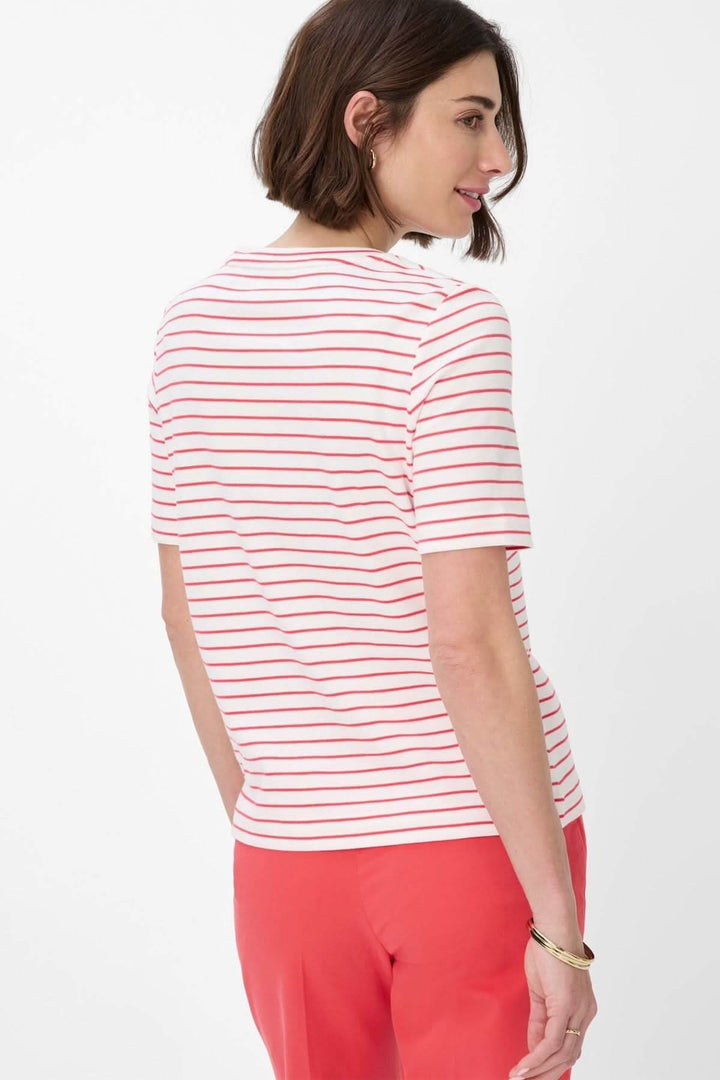 T-shirt rayé CIRA de Brax, coupe légèrement ajustée, motif à rayures, parfait pour un style printanier décontracté.