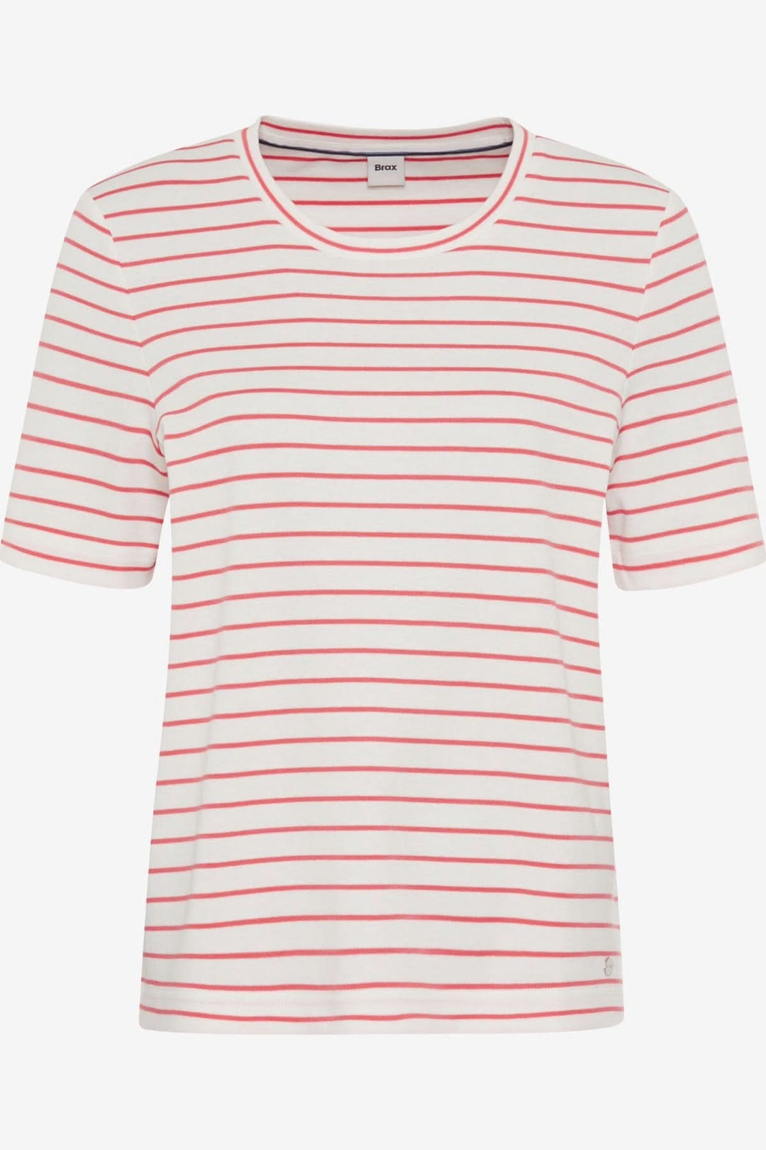 T-shirt rayé CIRA de Brax, style décontracté, col rond, jersey de coton, parfait pour le printemps.