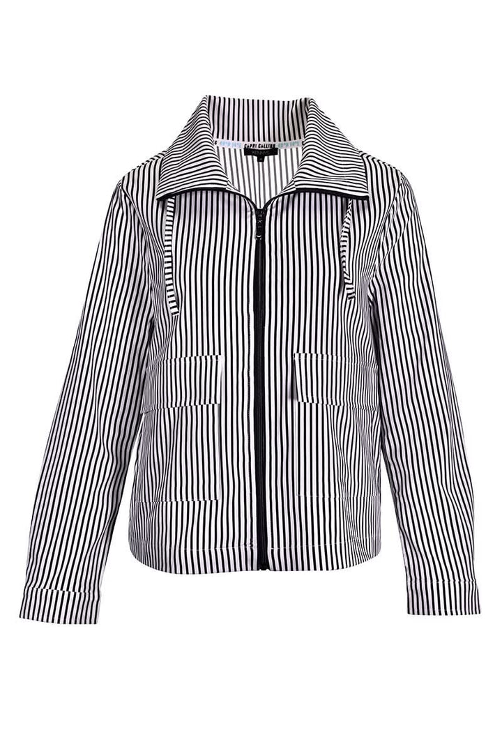 Jill Striped Jacket with Zipper