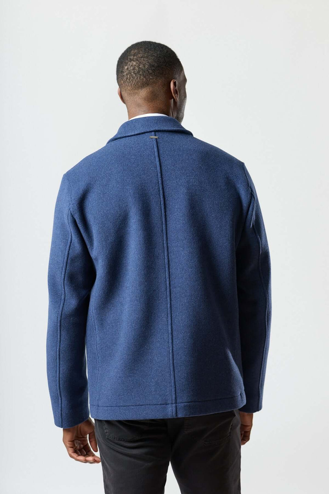 Wool jacket with patch pockets