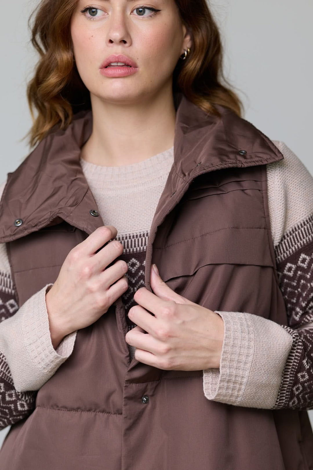 Quilted sleeveless jacket