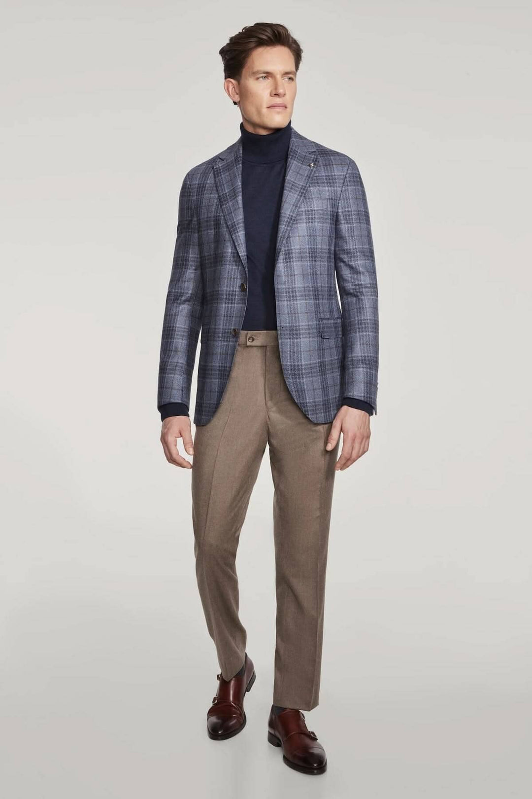 Pantalon Beige Avec Veste Bleu Brentiny Paris Ensemble Jean Veste