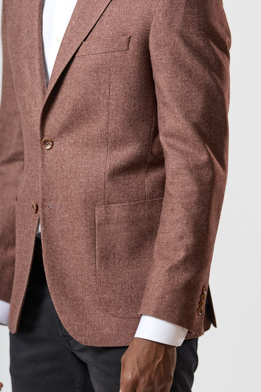 Veston déstructuré en flanelle deux boutons