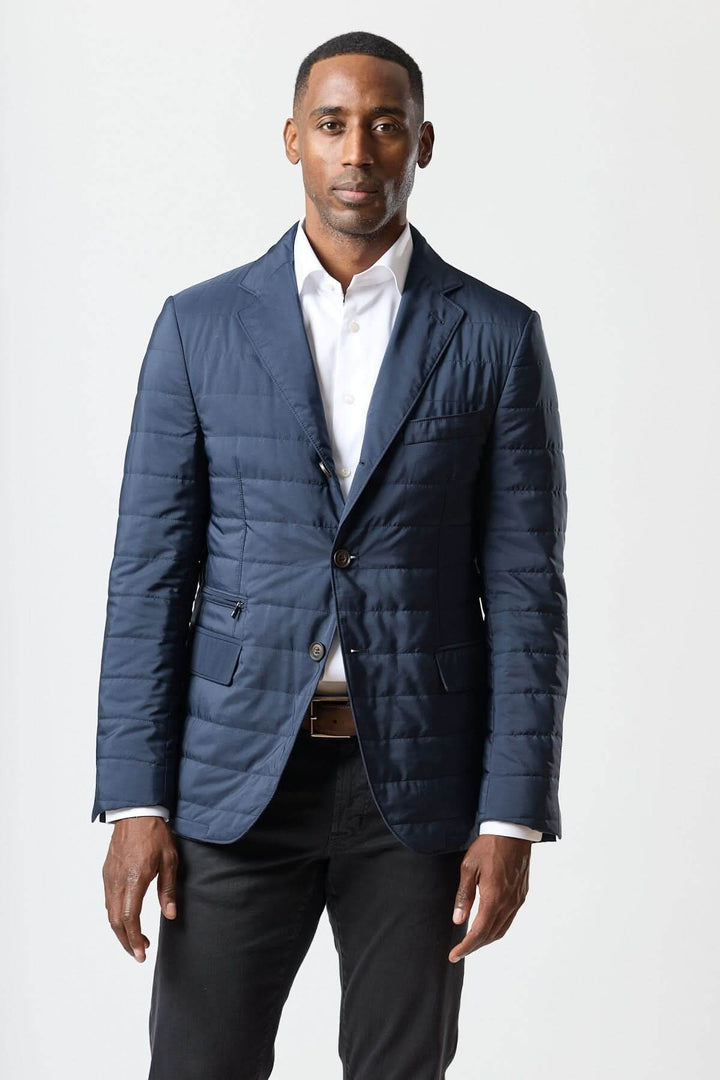 Quilted jacket with removable collar