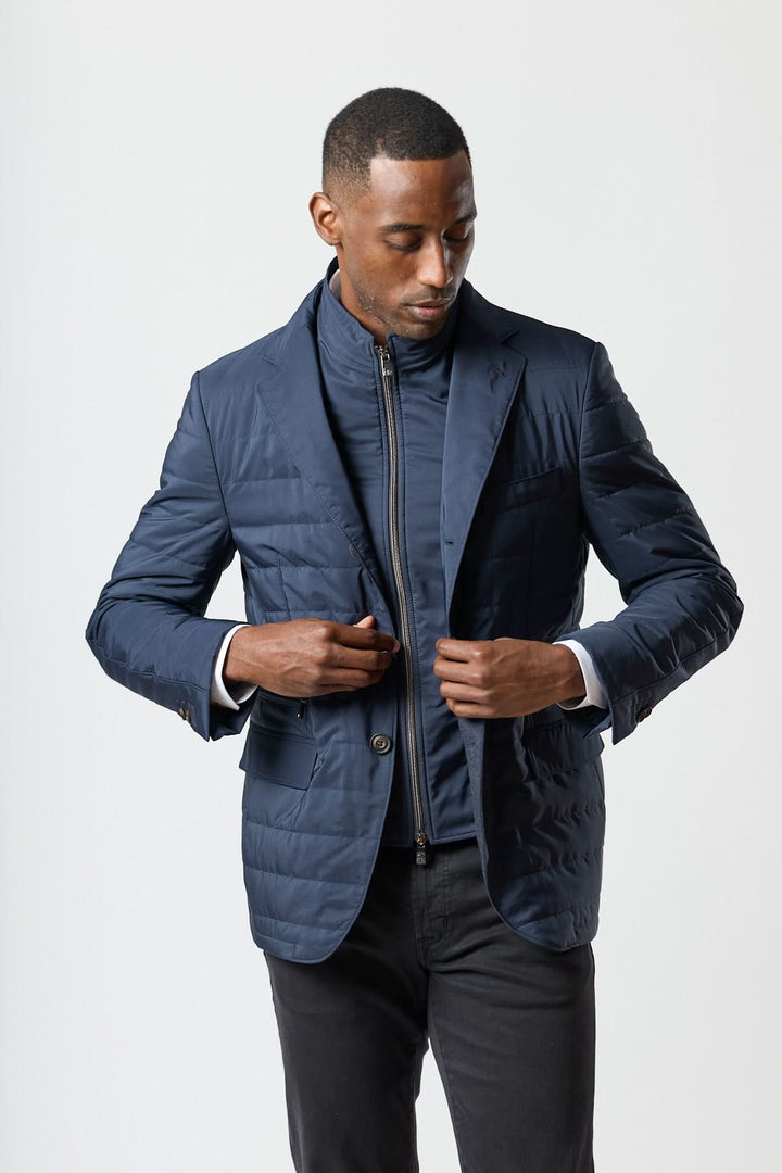 Quilted jacket with removable collar
