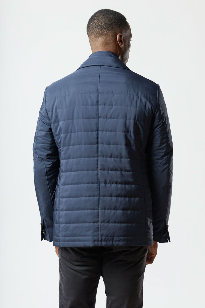 Quilted jacket with removable collar