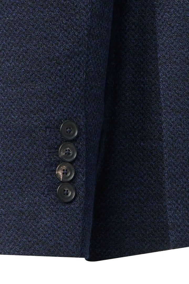 Veston texturé extensible bleu marine avec boutons, garantissant confort et élégance pour un style polyvalent signé Circolo 1901.