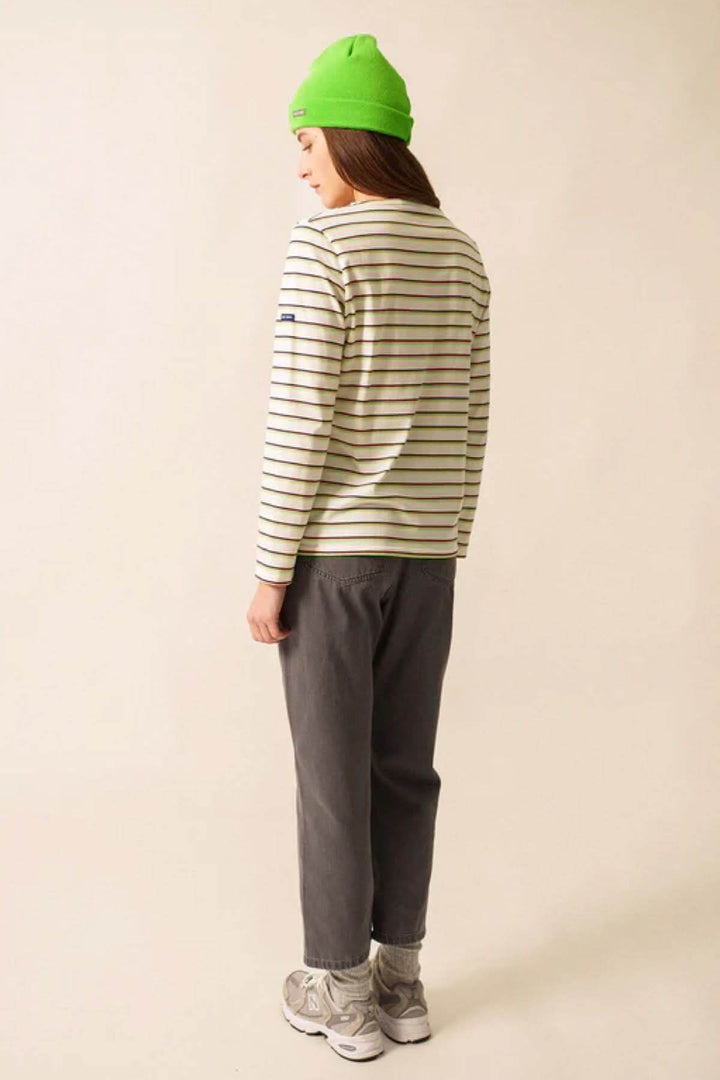 Chandail MINQUID.RAY TRI marinière tricolore en jersey de coton, vue arrière, manches longues, col rond, idéal pour l'hiver.