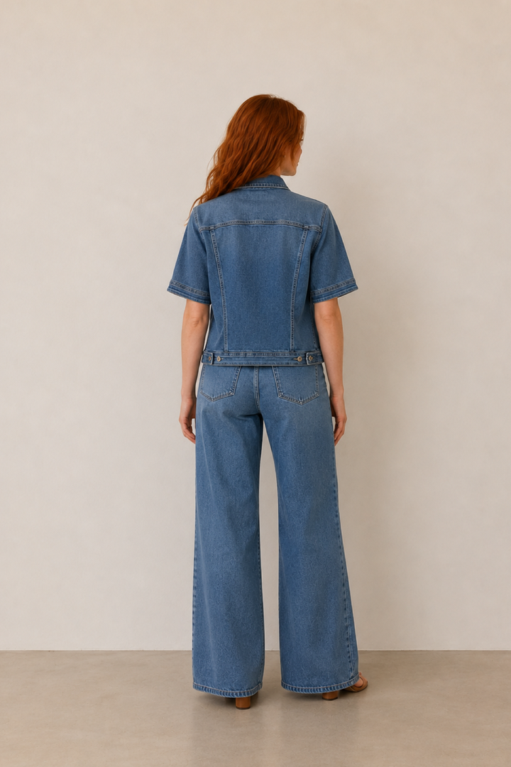 Veste en jean manches courtes