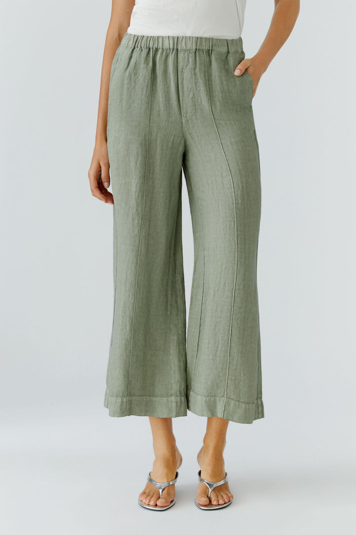 Pantalon fluide en lin à jambe large