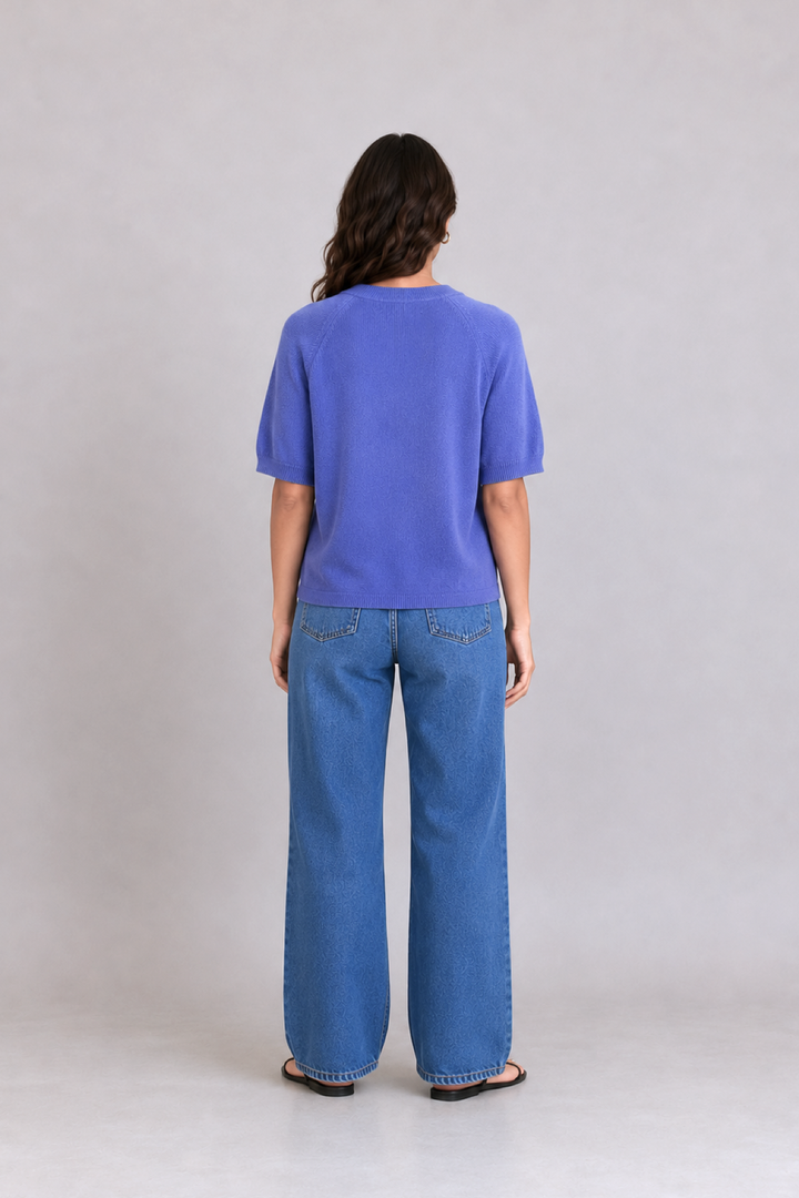 Abelle Short-Sleeve Knit Sweater