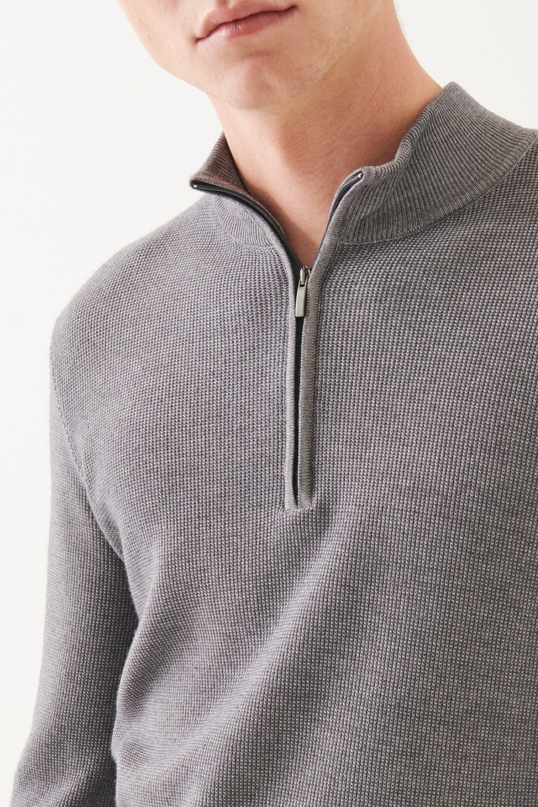 Extra Fine Merino Textured Half Zip