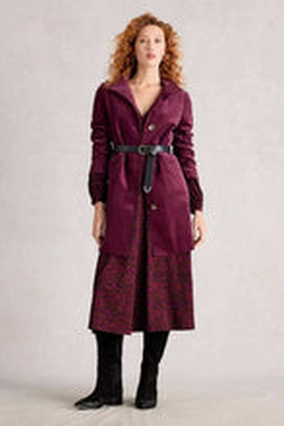 Robe midi en jersey col en V