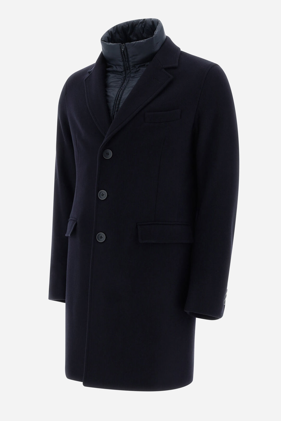 Diagonal wool coat