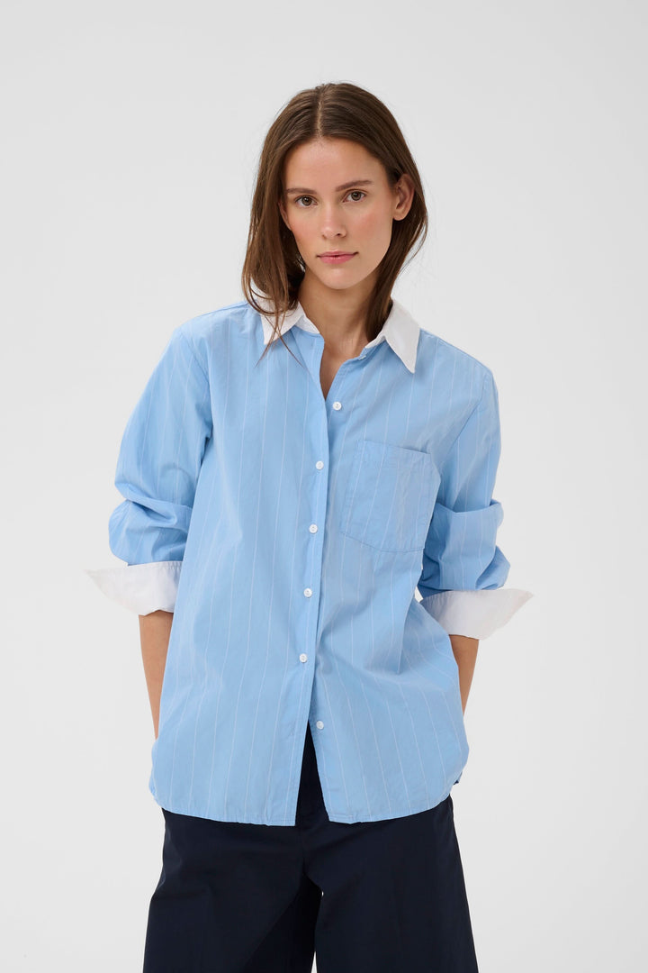 Dessy Striped Shirt with Contrasting Collar