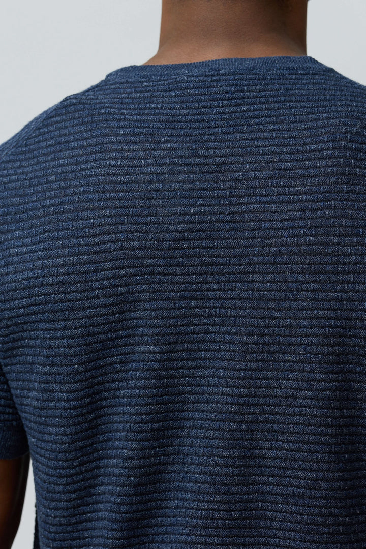 T-shirt texturé en lin et soie