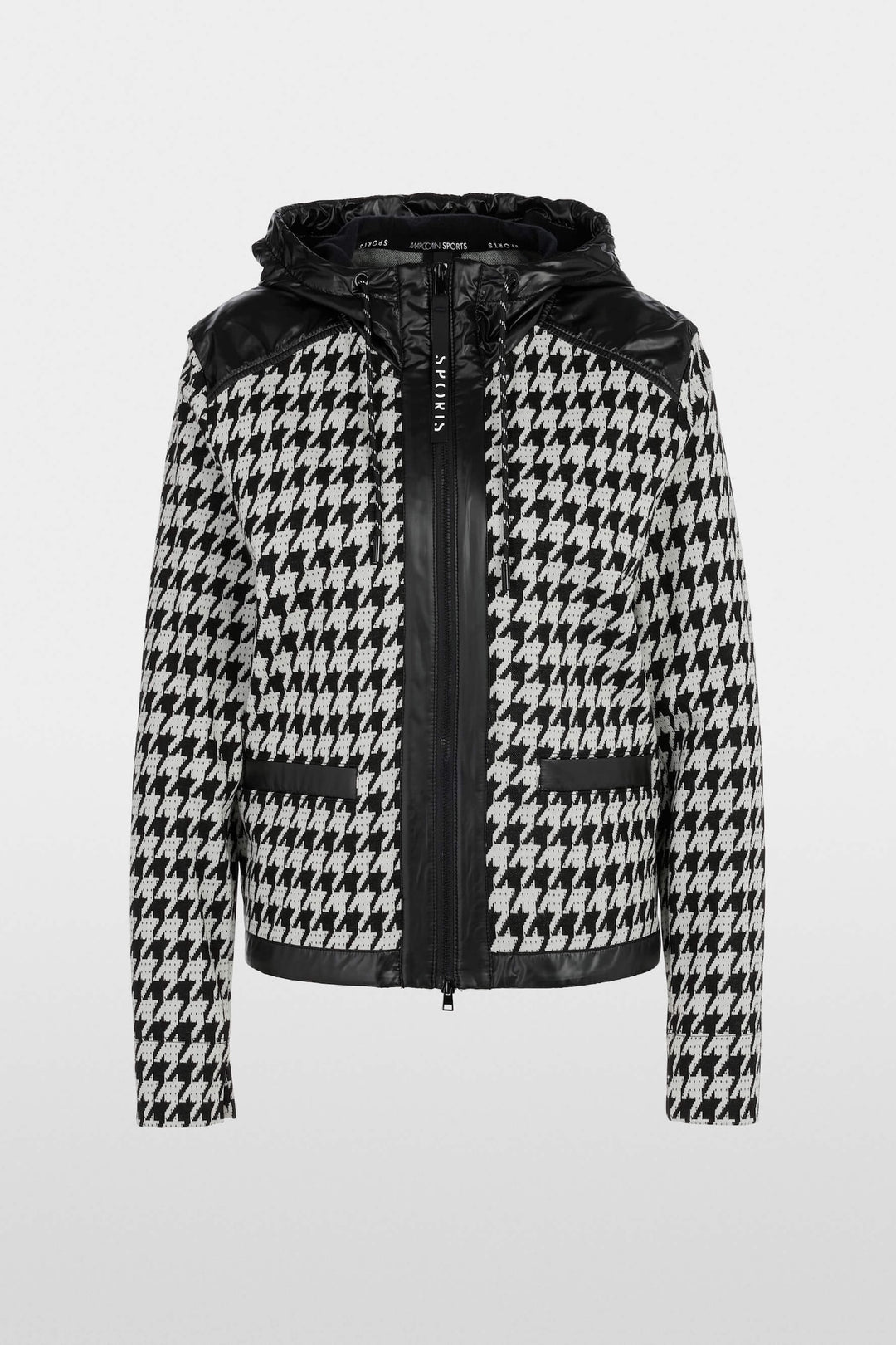 Houndstooth jacket with hood