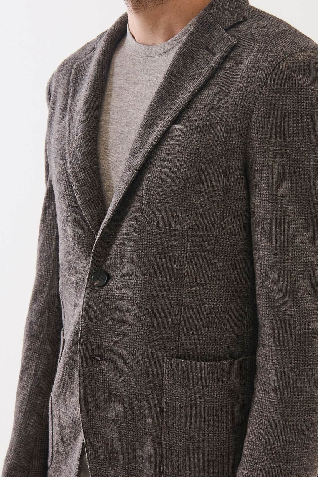 Blazer à deux boutons en laine à carreaux