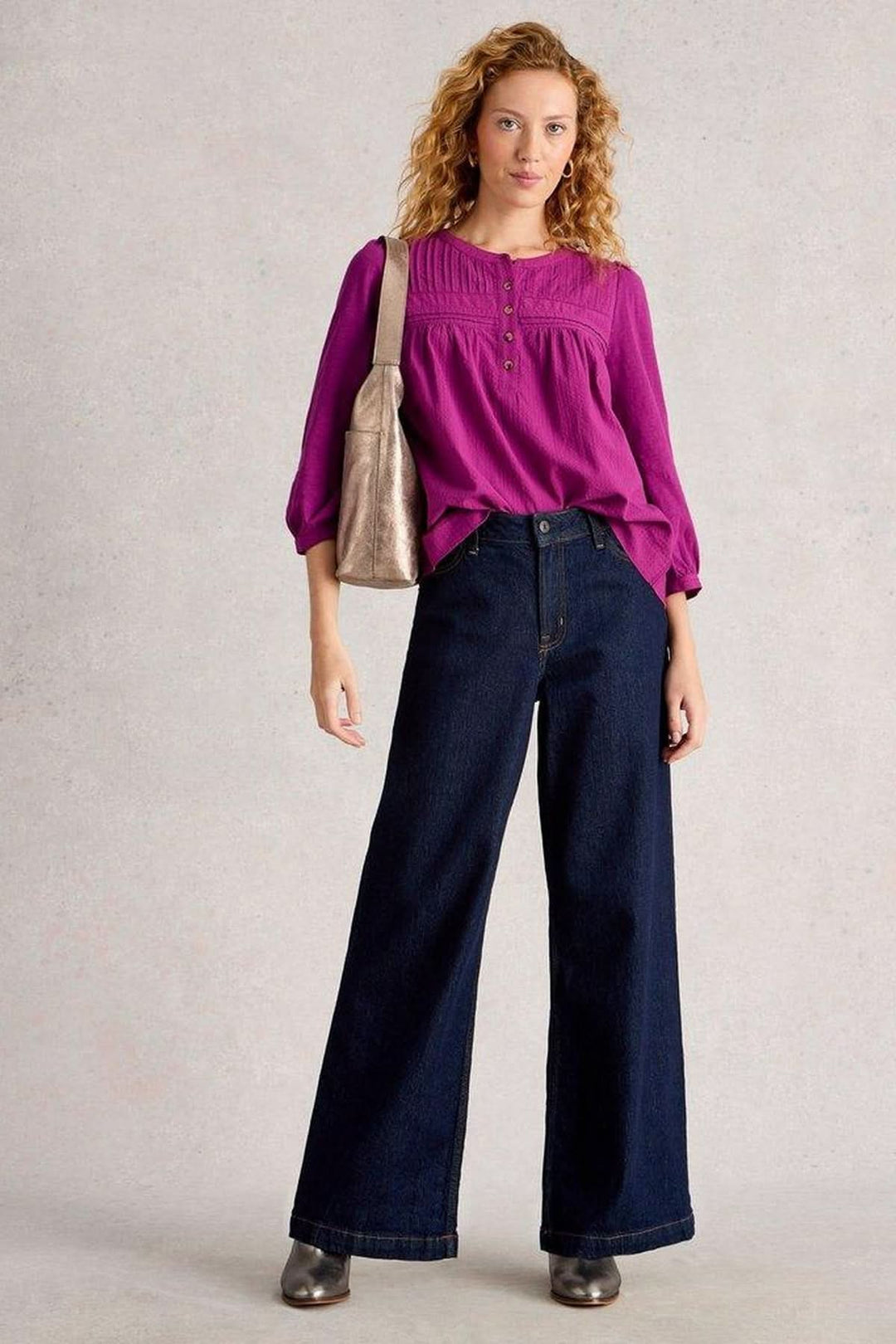 Plumetis blouse with gathered front panel