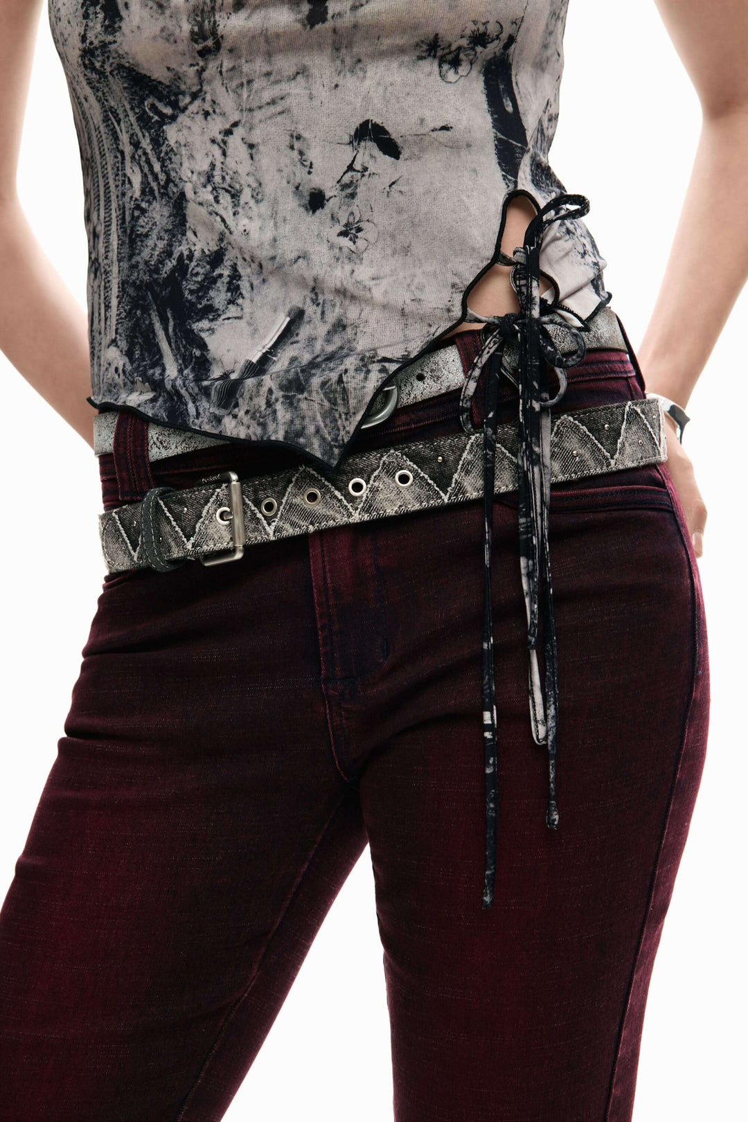 Camisole ajustée à imprimé artistique