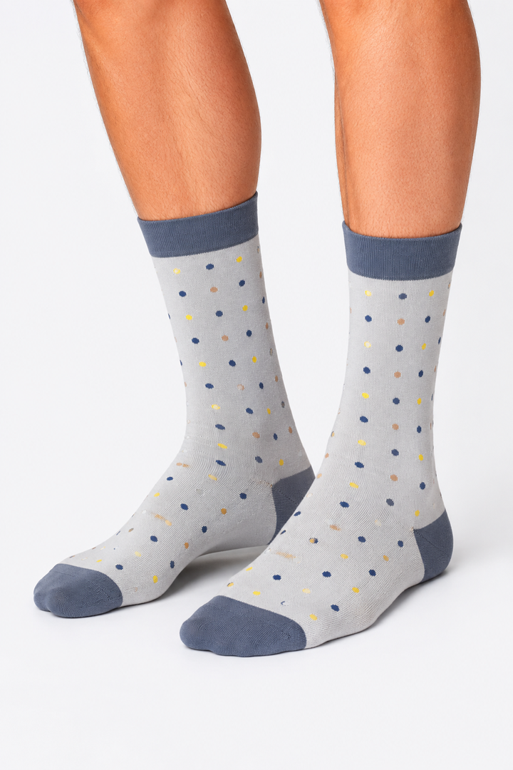 Dress socks with fine polka dots
