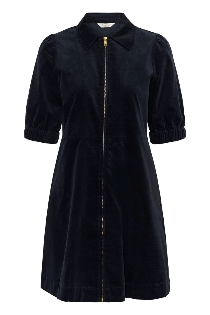 Robe Eyvora en velours côtelé à fermeture éclair