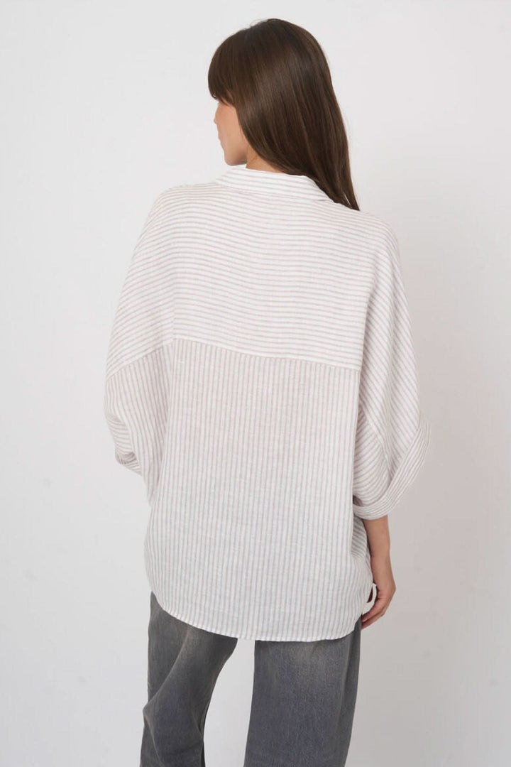 Blouse en lin à rayures