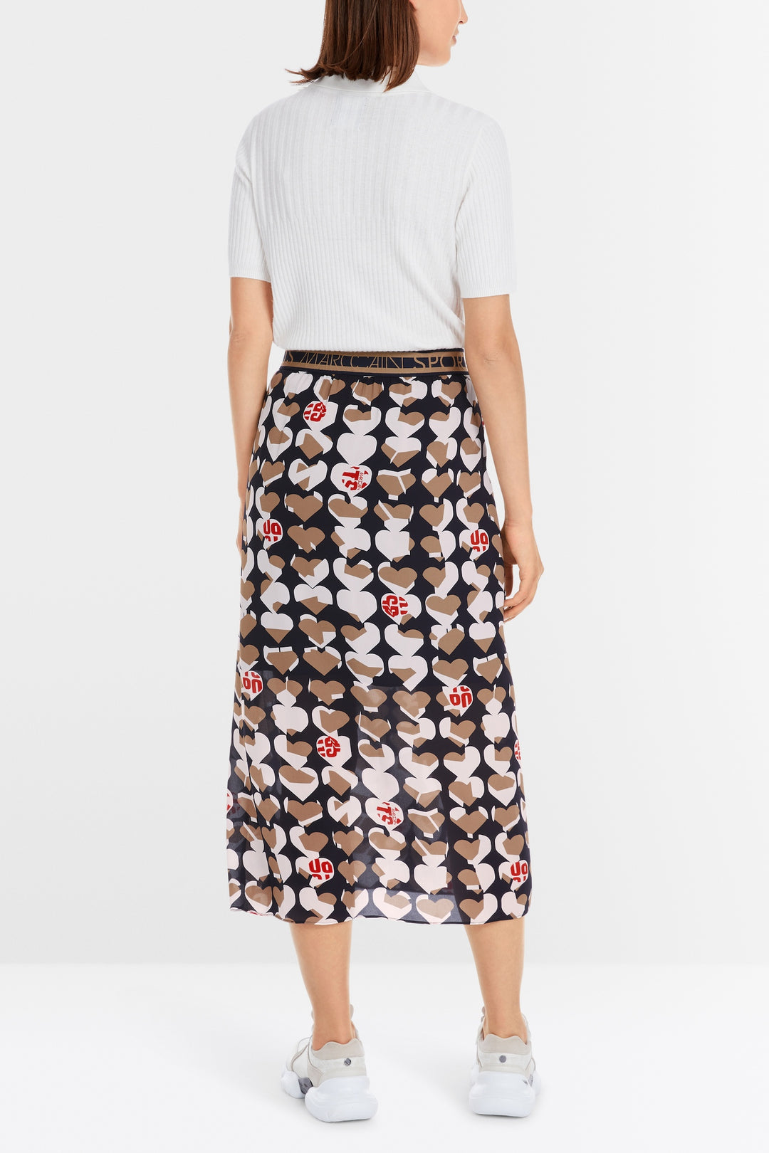 Midi length viscose skirt