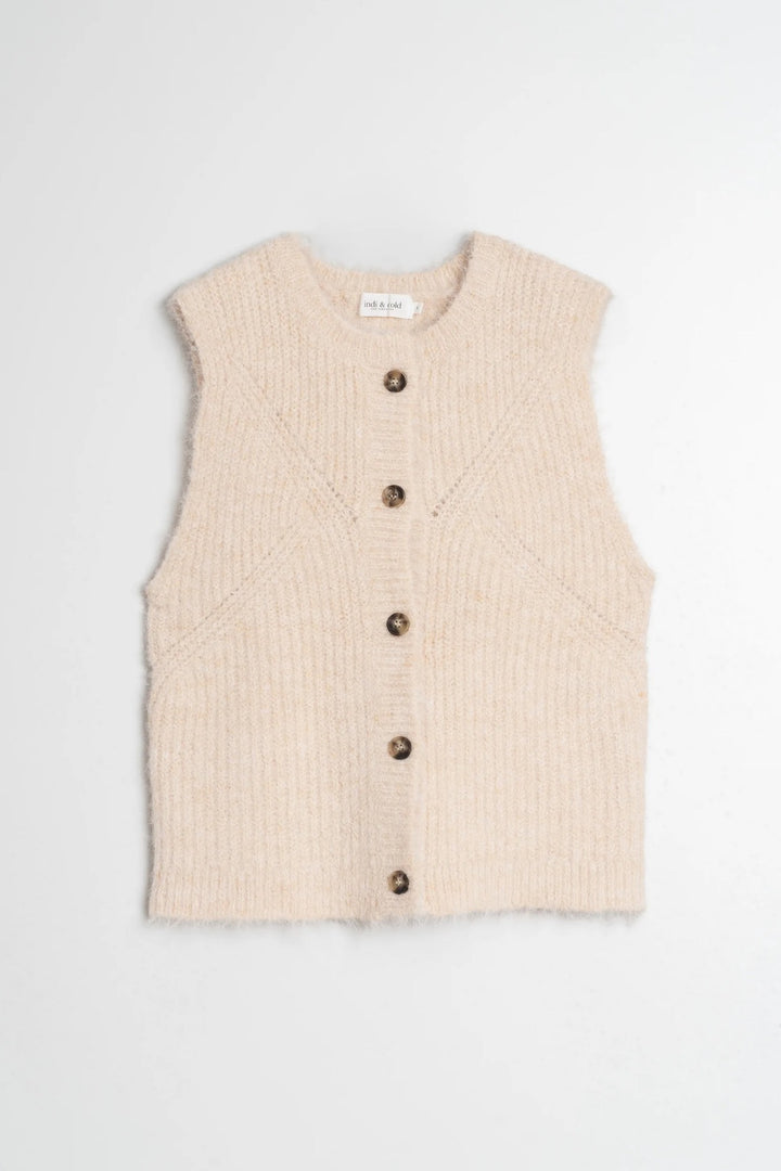 Knitted sleeveless jacket