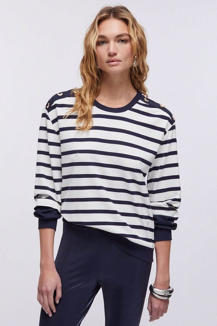 Long-sleeved striped sweater