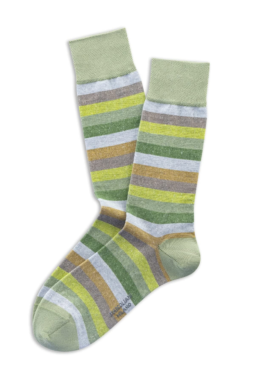Front view of men's multicolored low-cut striped shoes with bold striped details by Marcoliani - Valérie Simon