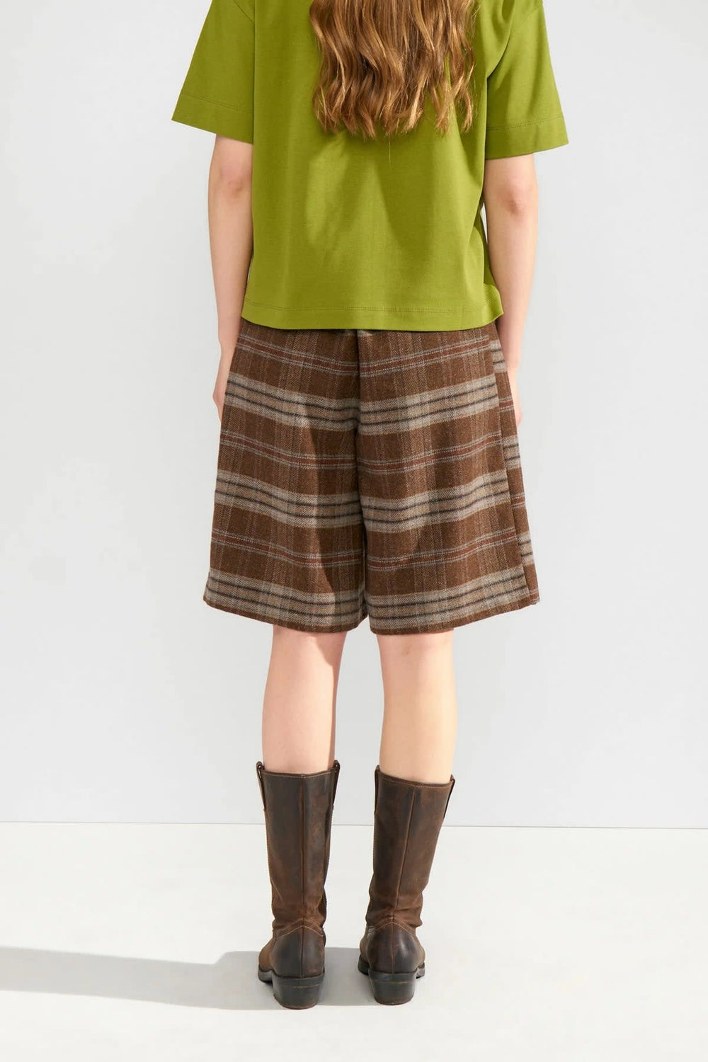 Women's plaid Bermuda shorts by Numph