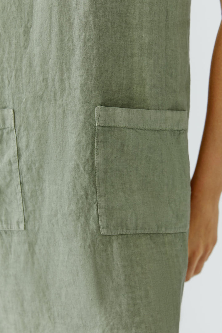 Robe en lin à manches courtes