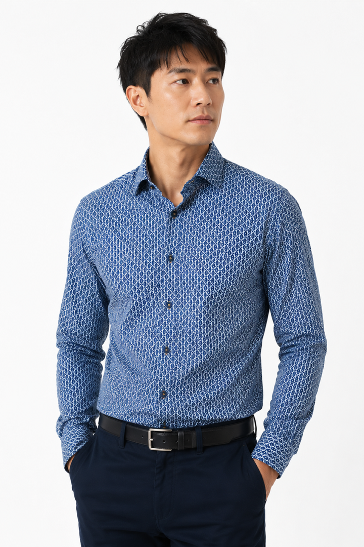 Sporty shirt with micro-print