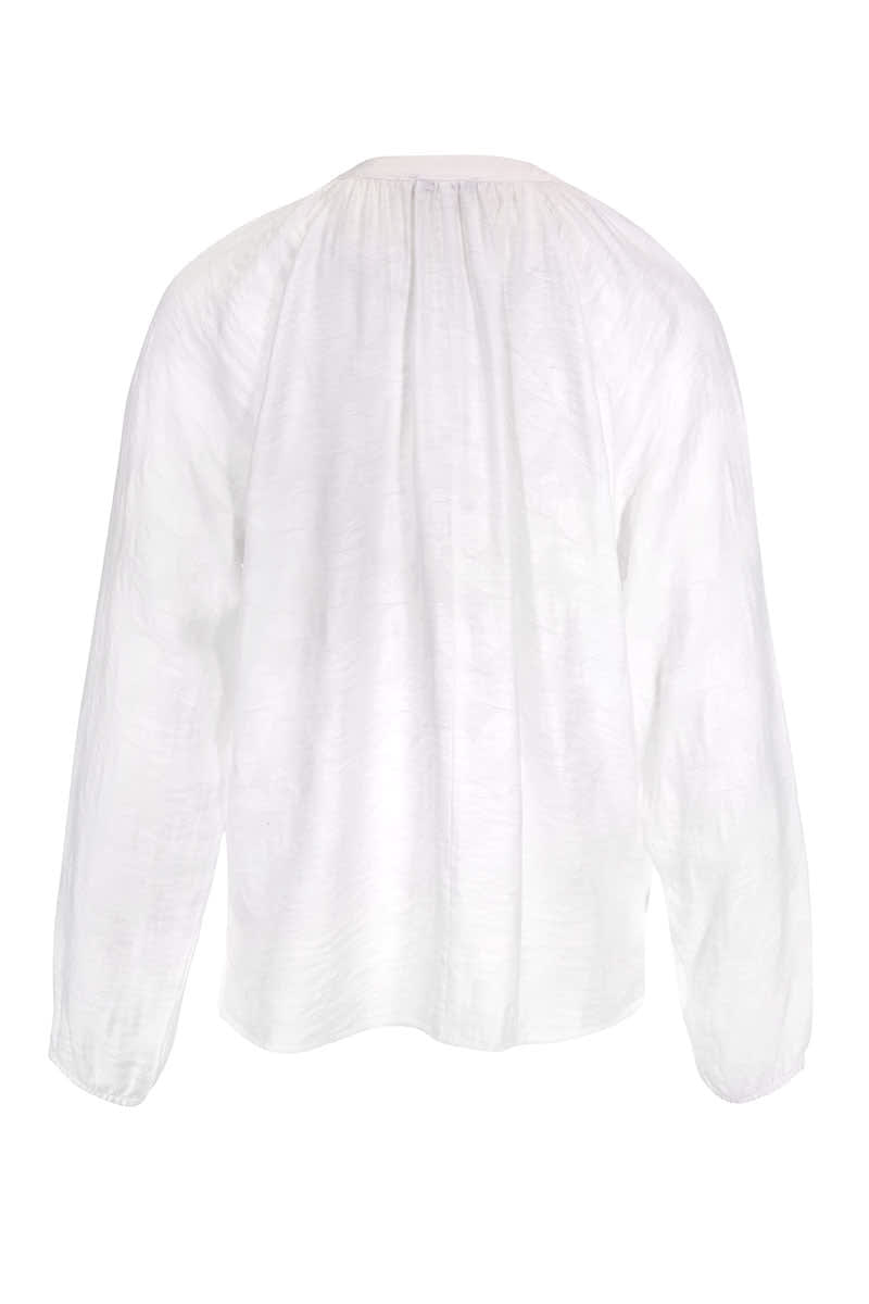 Blouse boutonnée à encolure froncée pour femme kennys