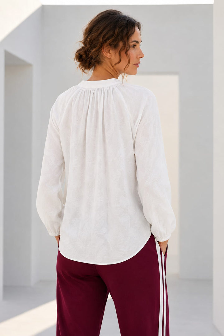 Blouse boutonnée à encolure froncée pour femme kennys