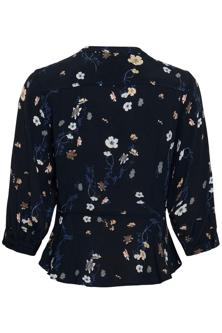 Blouse fleurie à manches trois-quarts vue de face pour femme Part Two