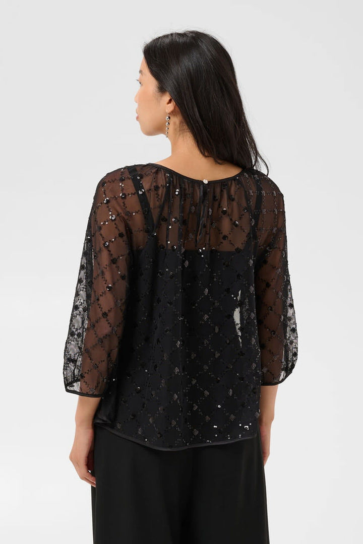 Blouse Dimka en dentelle à sequins pour femme Part Two